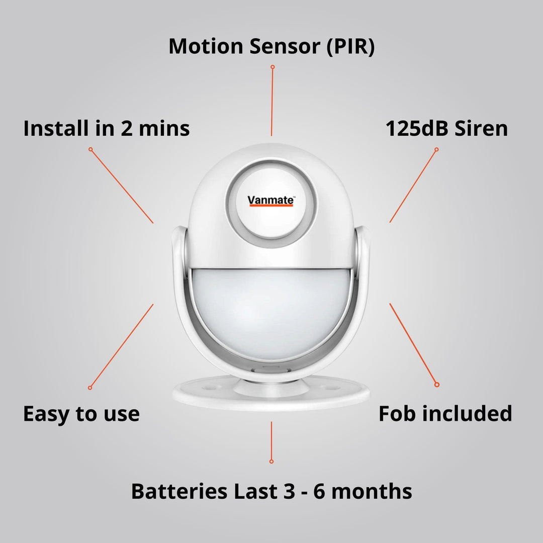 Vanmate motion alarm features