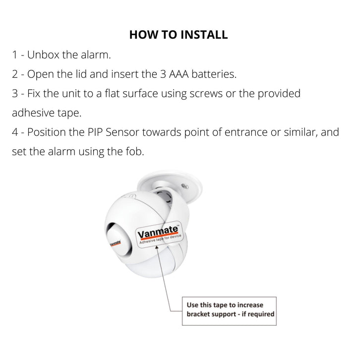Vanmate Motion Alarm Easy Installation 